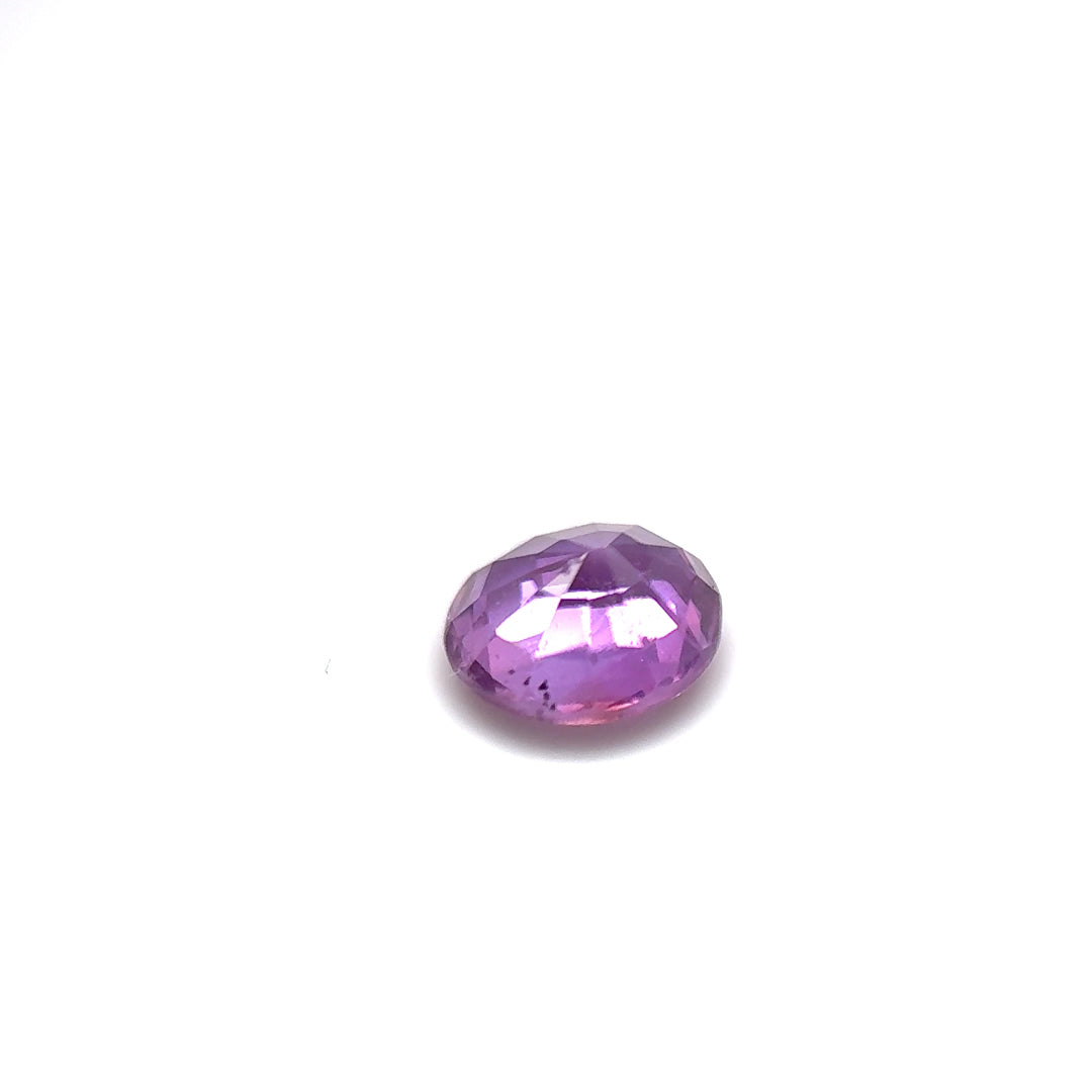 0.81ct Step Oval Cut Reddish Pink Unheated Pink Sapphire Certified