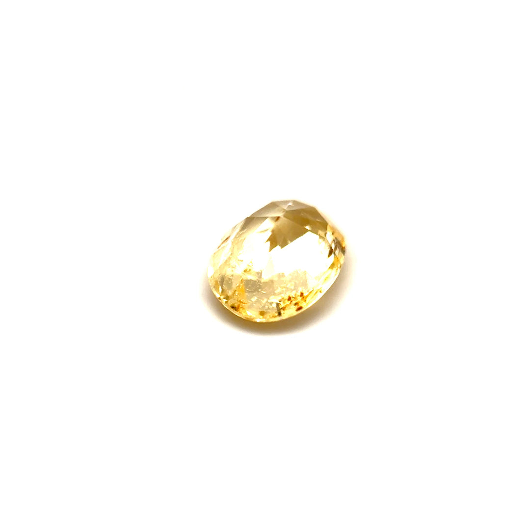 0.80 ct Mixed Oval Cut Yellow (Vivid) Unheated Yellow Sapphire Certified