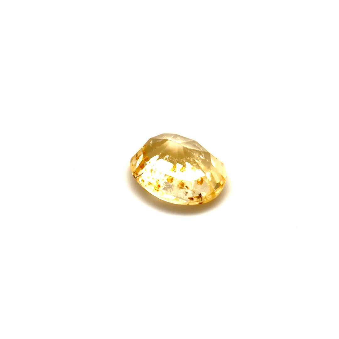0.80 ct Mixed Oval Cut Yellow (Vivid) Unheated Yellow Sapphire Certified