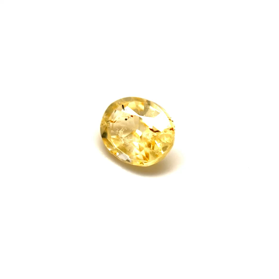 0.80 ct Mixed Oval Cut Yellow (Vivid) Unheated Yellow Sapphire Certified