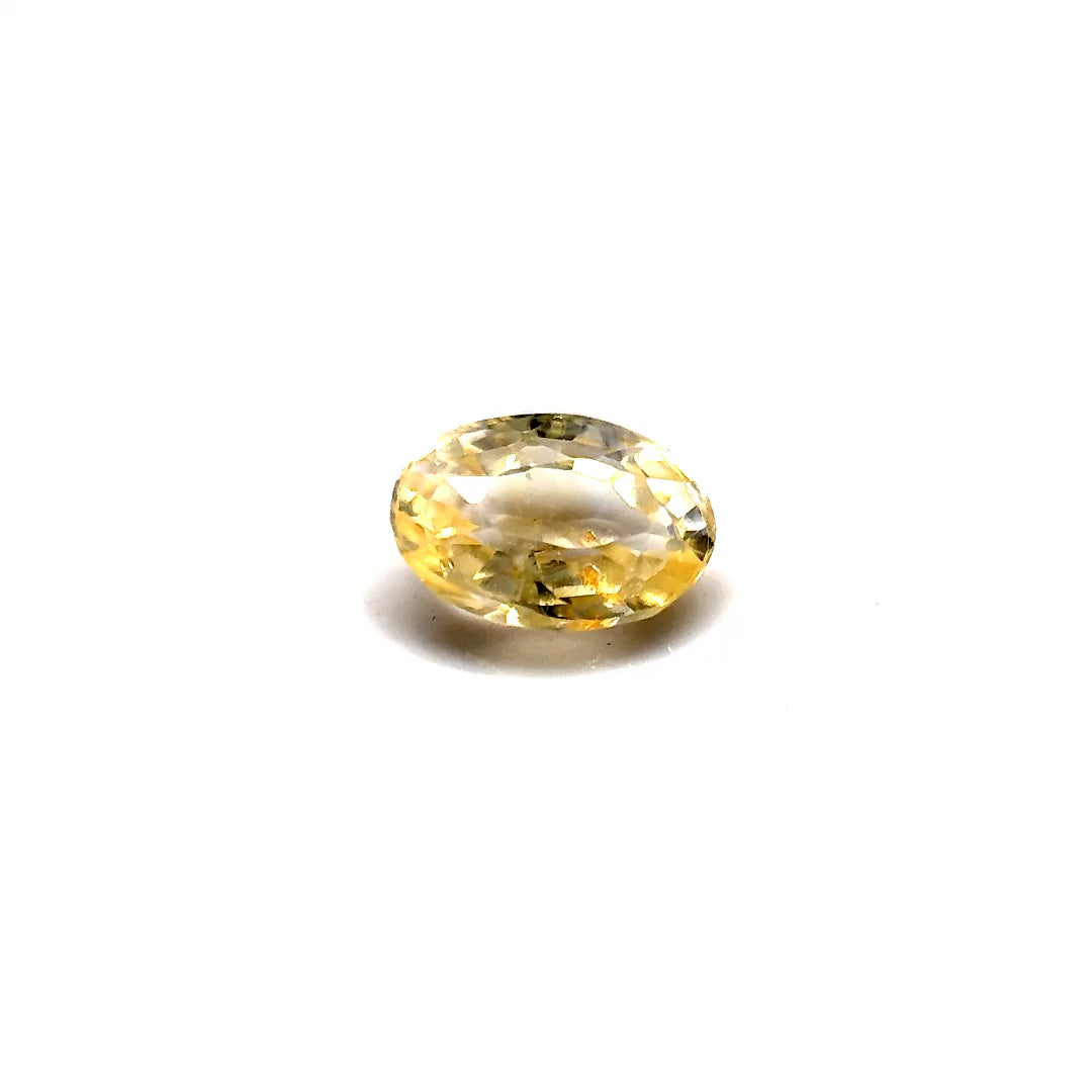 0.79 ct Mixed Oval Cut Yellow (Vivid) Unheated Yellow Sapphire Certified