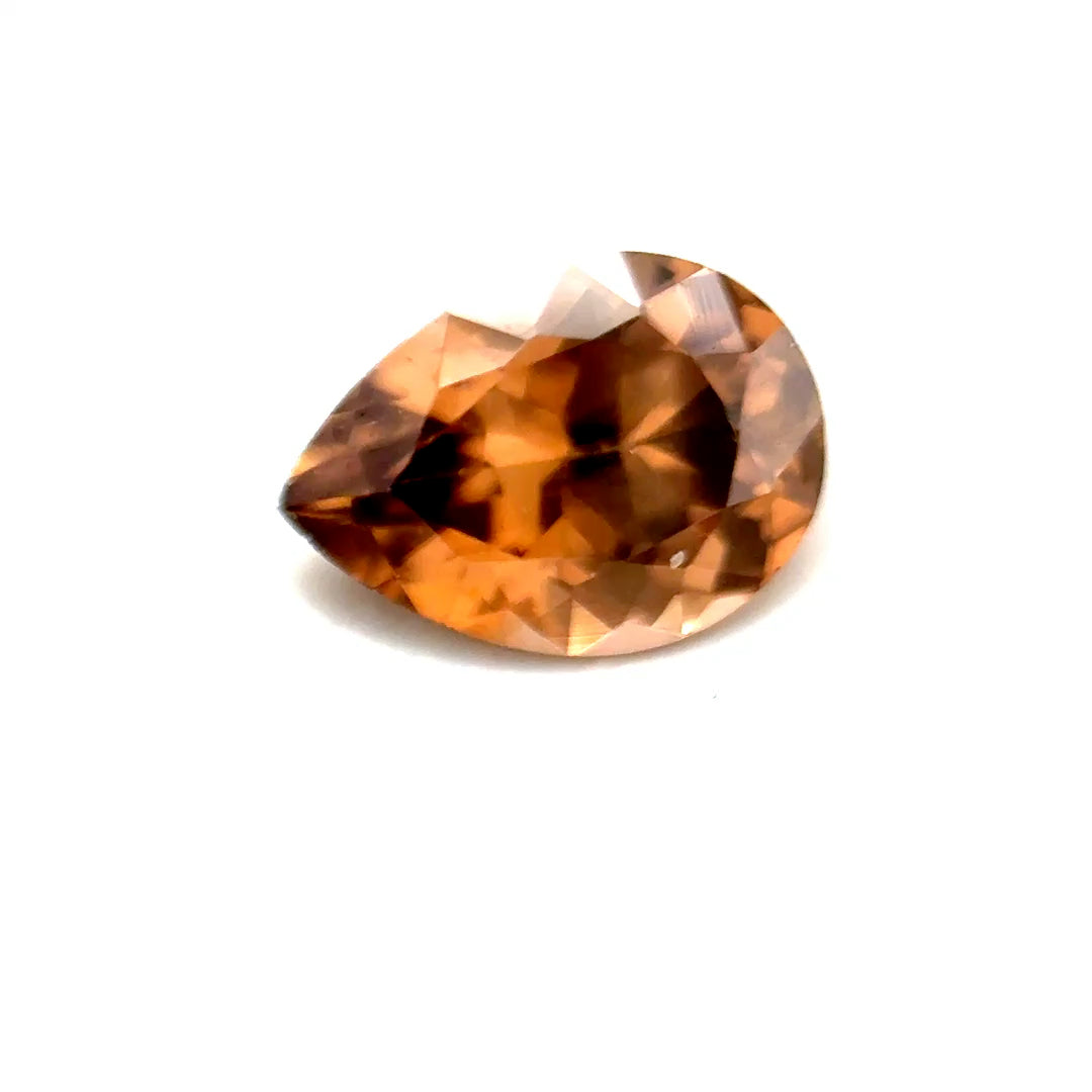 1.51ct Pear Shaped Yellowish-Brown Zircon