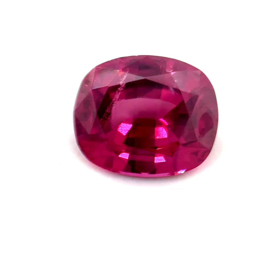 2.10 ct Cushion Purplish-Pink Rhodolite Garnet
