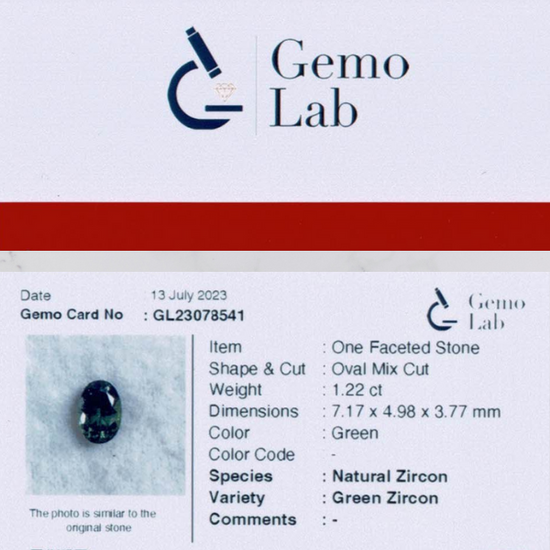 1.22 ct Oval Green Zircon