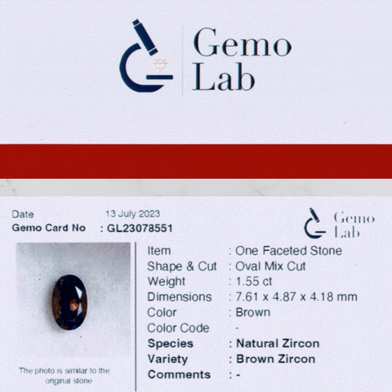 1.55 ct Oval Brown Zircon