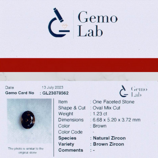 1.23 ct Oval Brown Zircon