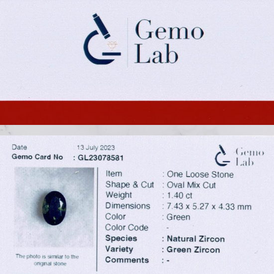 1.40 ct Oval Green Zircon