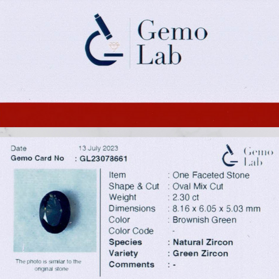 2.30 ct Oval Brownish-Green Zircon