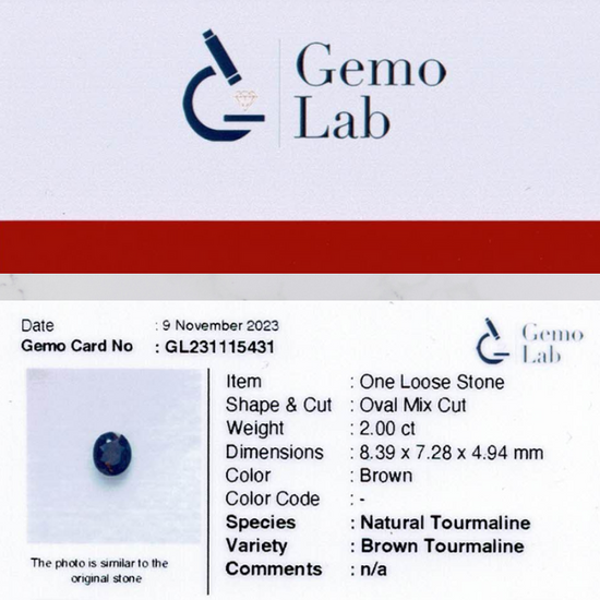 2.0 ct Oval Brown Tourmaline