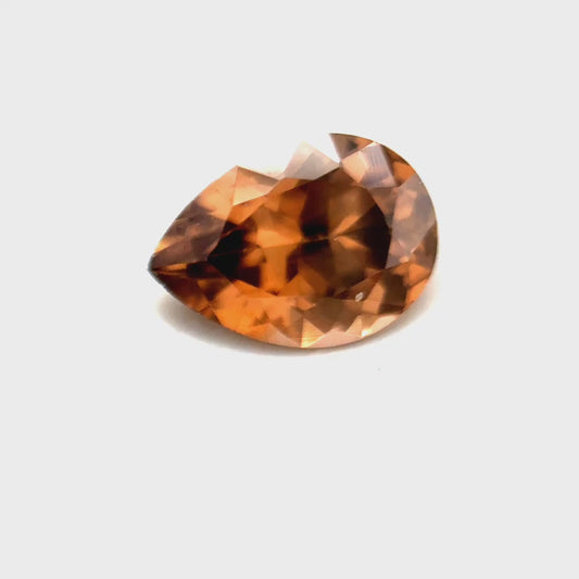 1.51ct Pear Shaped Yellowish-Brown Zircon