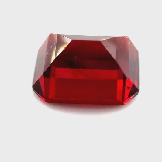 6.17 ct Rectangular Reddish-Orange Hessonite Garnet