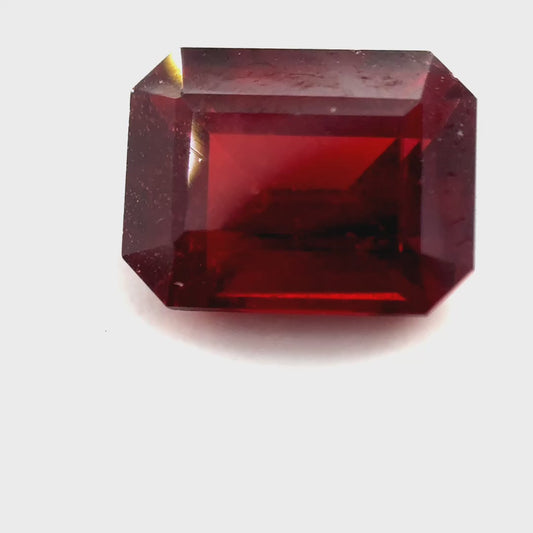 6.17 ct Rectangular Reddish-Orange Hessonite Garnet