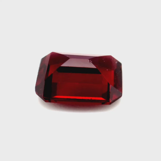 3.90 ct Octagonal Red Rhodolite Garnet