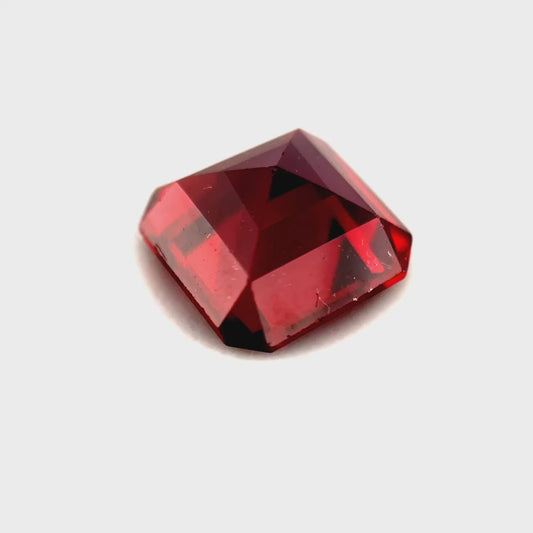3.46 ct Octagonal Red Rhodolite Garnet
