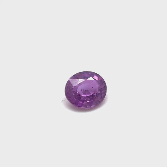 0.81ct Step Oval Cut Reddish Pink Unheated Pink Sapphire Certified