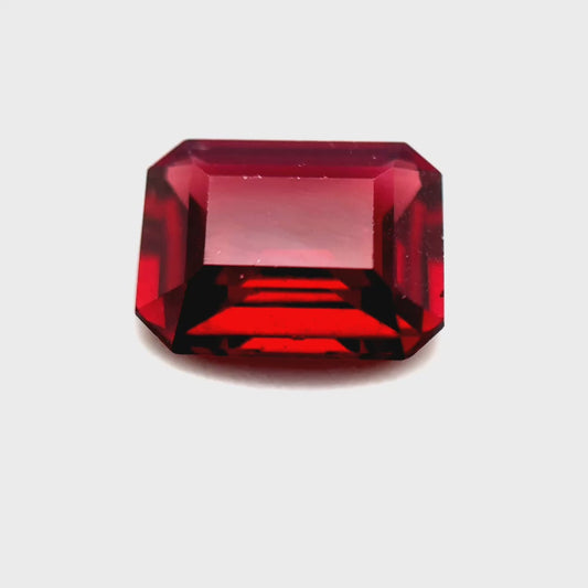 3.90 ct Octagonal Red Rhodolite Garnet