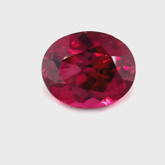 2.21ct Mixed Oval Cut Red Rhodolite Certified