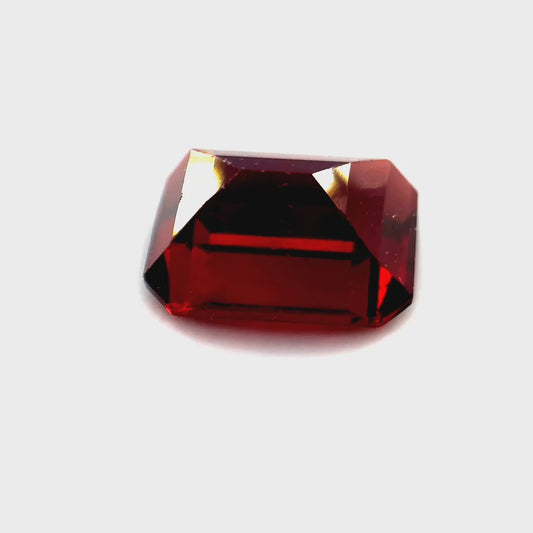 3.14 ct Octagonal Red Rhodolite Garnet